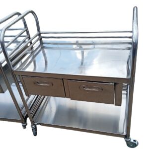 Hospital Medicine Trolley (2-Drawer Stainless Steel)