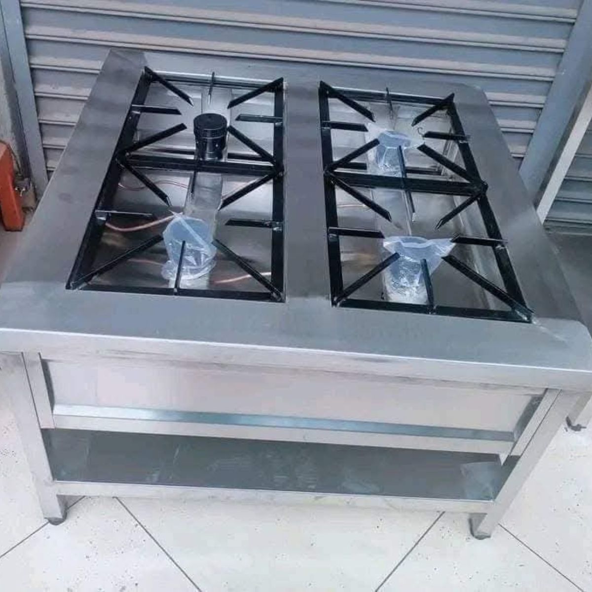 Stainless Steel 4-Burner Gas Cooker (Square Design)